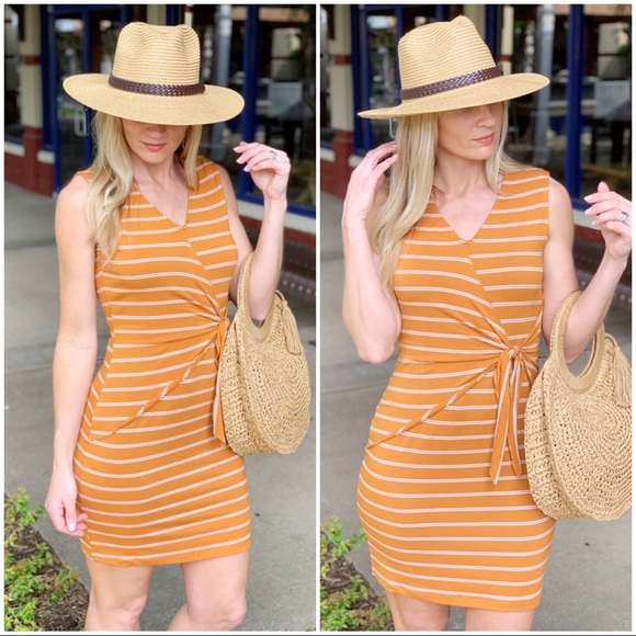 Infinity Raine Dresses & Skirts - Amber striped tie front dress Infinity Raine Dresses & Skirts - Amber striped tie front dress